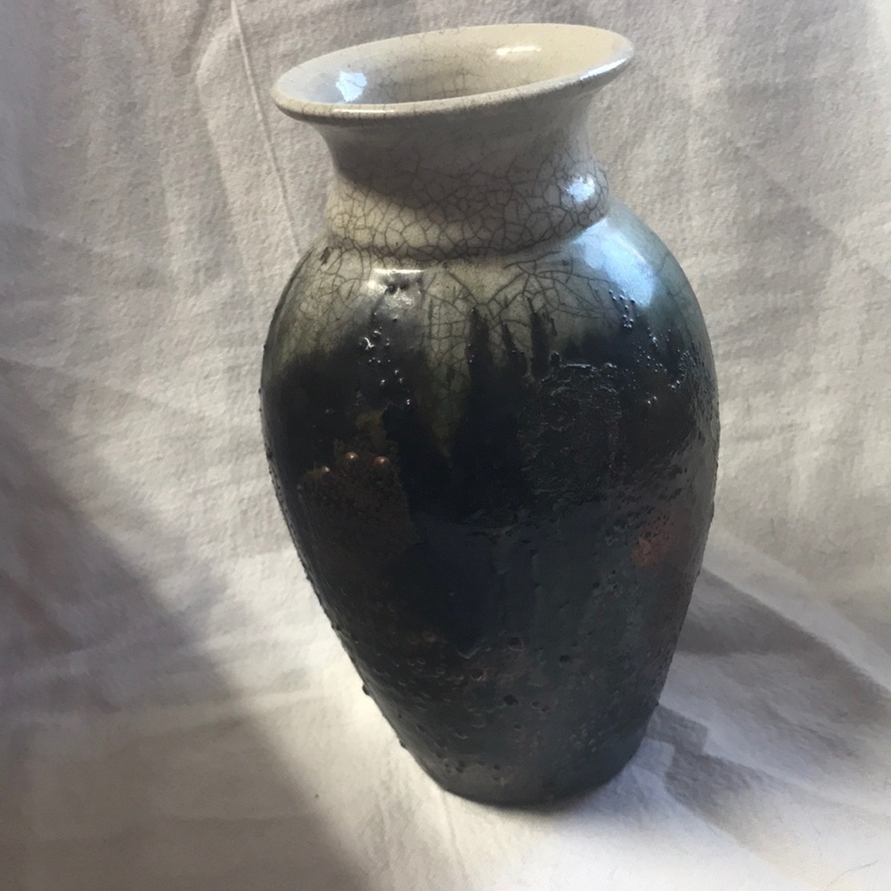 Vintage Emil Windholtz Raku Vase Signed Dated